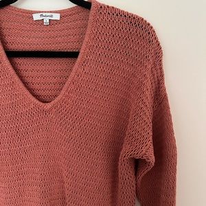 Madewell Burnt Orange V-Neck Sweater